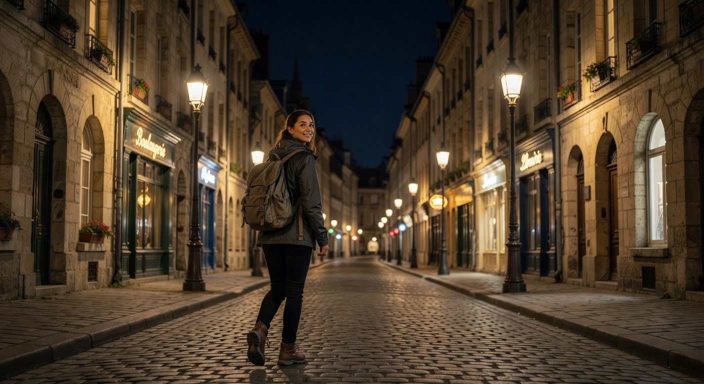 Walking through city streets with confidence